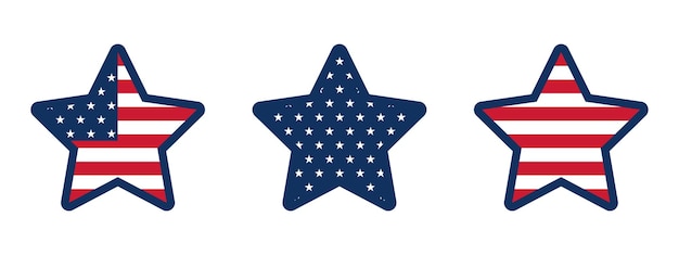 Stelle degli Stati Uniti Stelle con motivi della bandiera americana per l'illustrazione vettoriale del giorno dell'indipendenza degli Stati Uniti