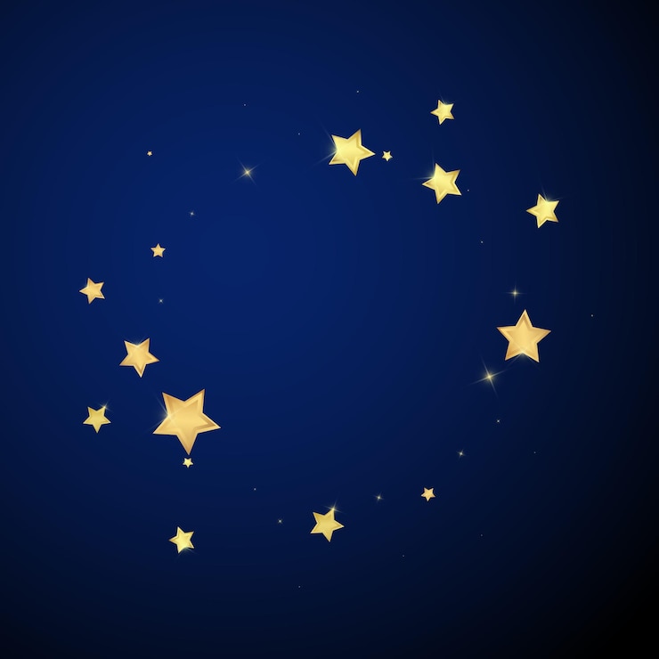 Vettore stelle magiche sovrapposte al vettore stelle dorate sparse
