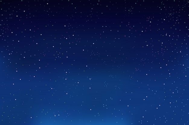 Stelle nel cielo notturno. Sfondo blu.
