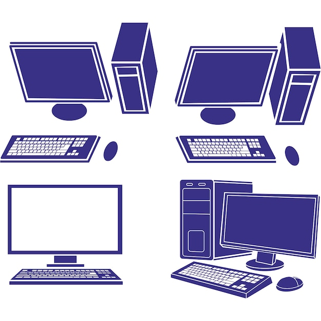 stencil icone del computer illustrazioni piatte