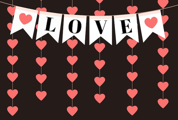 Stendardo d'amore romantico con un bellissimo sfondo di cuori perfetto per celebrare l'amore