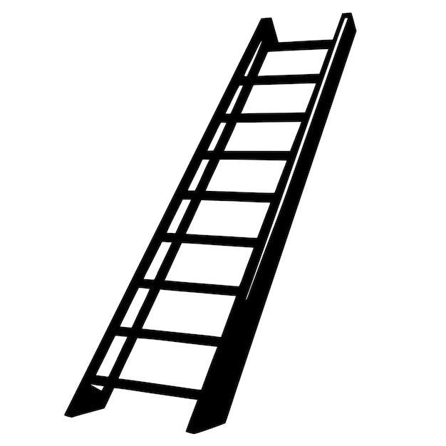 Step ladder doodle illustrazione scala per la ristrutturazione della casa