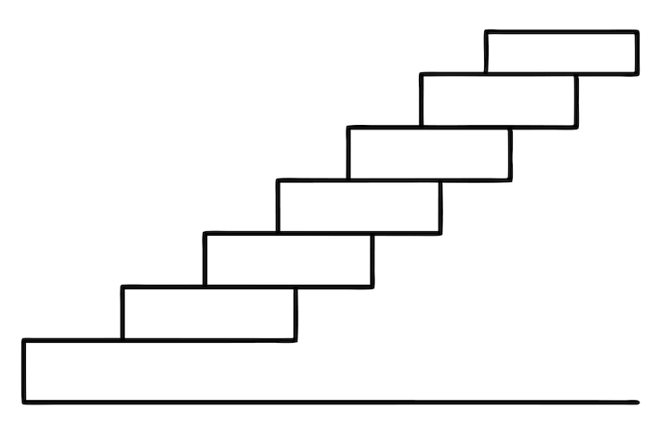 Vettore steps line art illustration per la decorazione murale creativa 2