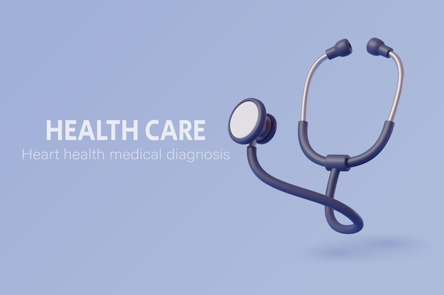 Stetoscopio medico per il benessere dei medici e il concetto di assistenza sanitaria online
