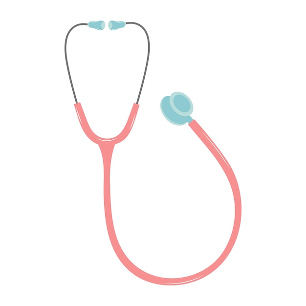 Stetoscopio medico su sfondo bianco Illustrazione vettoriale