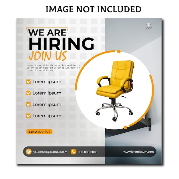 Stiamo assumendo banner quadrato di offerte di lavoro o post sui social media