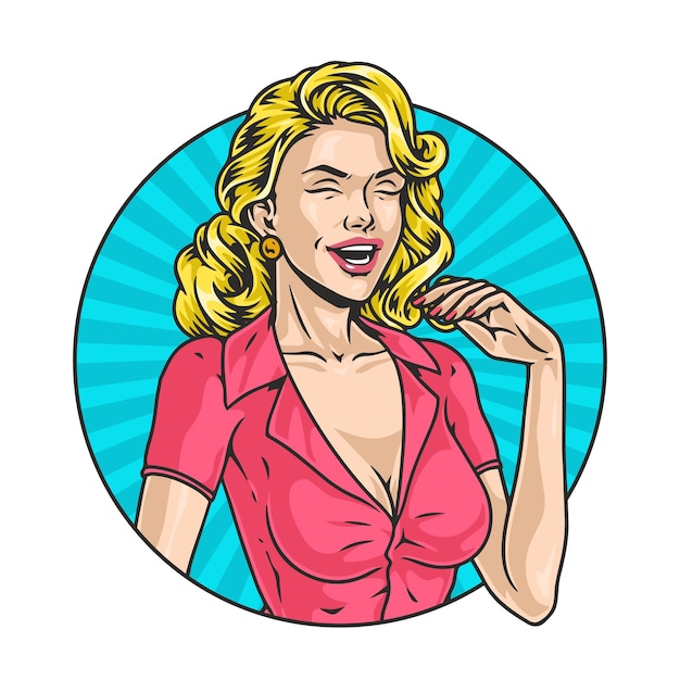 Sticker colorato della donna dei fumetti