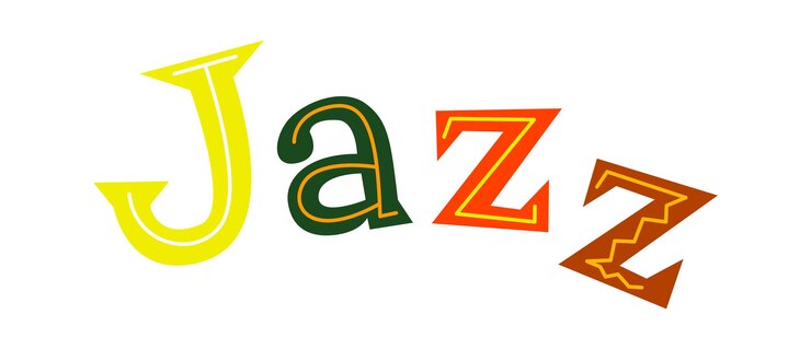 Vettore sticker con lettere jazz