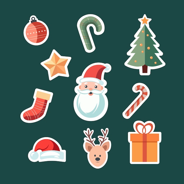 Stickers vettoriali di Natale