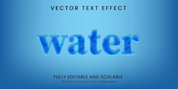 Stile acqua effetto testo 3D con sfondo astratto modificabile