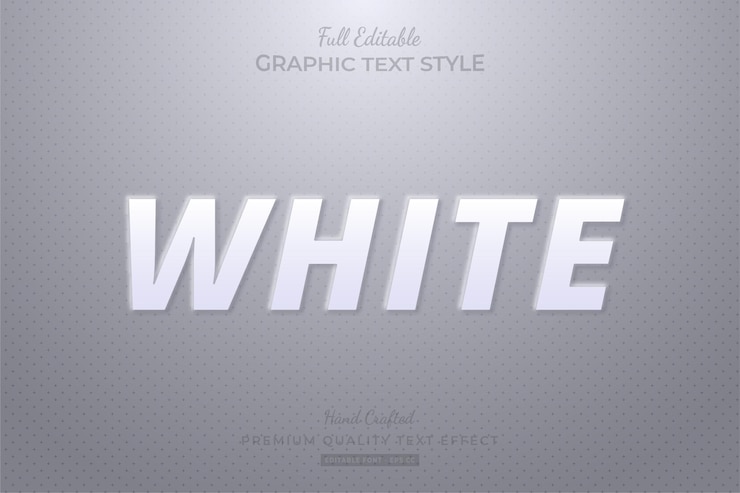Vettore stile carattere effetto testo modificabile in rilievo bianco