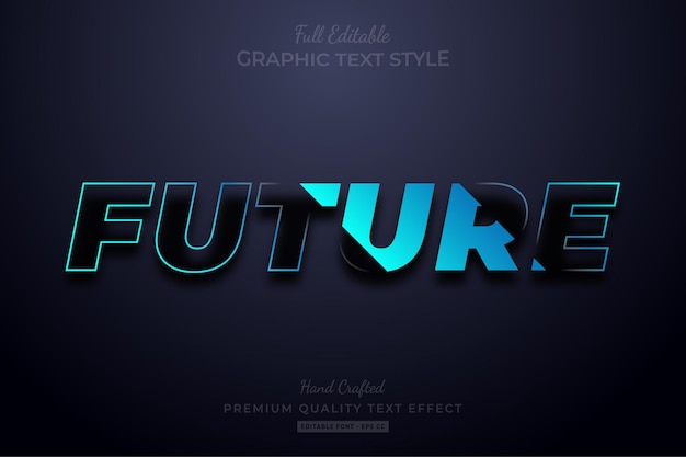 Stile carattere futuro effetto testo modificabile spogliato