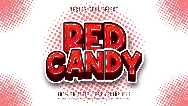 Stile del carattere dell'effetto di testo modificabile Red Candy 3d