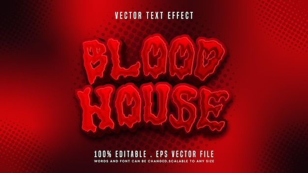 Stile del carattere effetto testo modificabile Blood House 3d