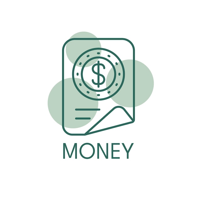 Stile del logo dell'icona del colore dei soldi