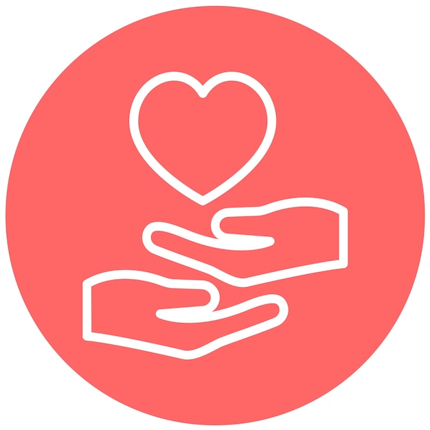Stile dell'icona del caregiver volontario a progettazione vettoriale