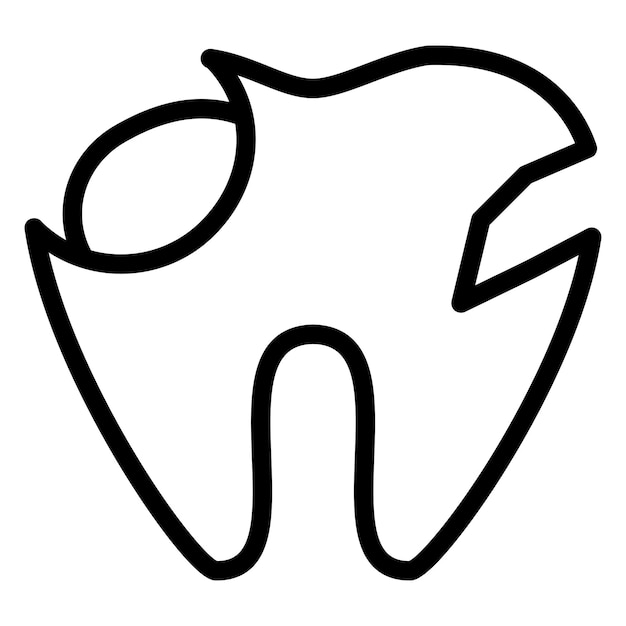 Stile dell'icona del dente rotto