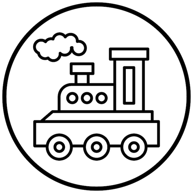 Stile dell'icona del treno a vapore