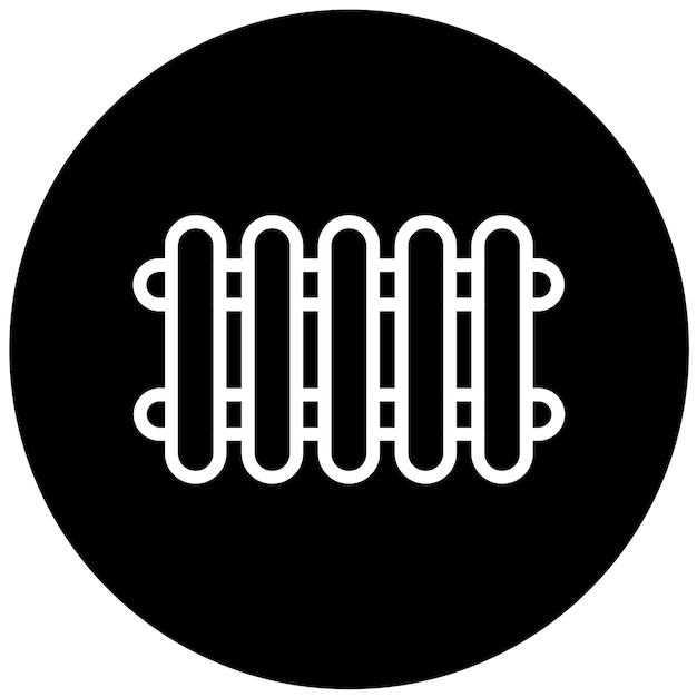 Stile dell'icona del tubo del radiatore a progettazione vettoriale