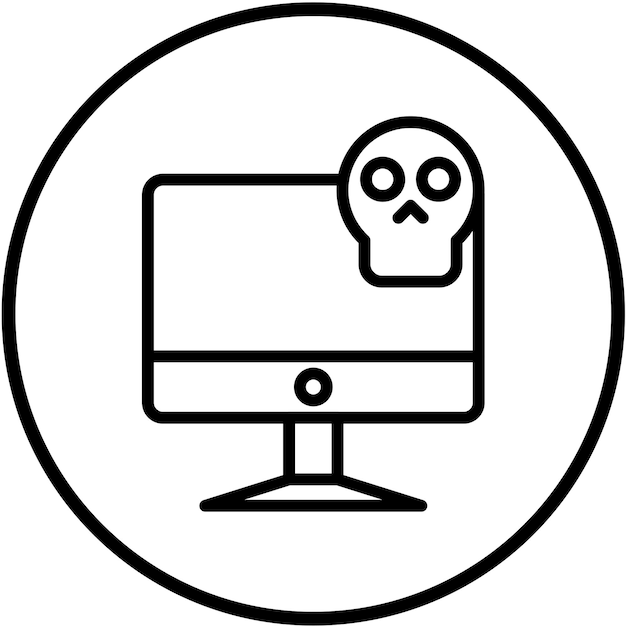 Stile dell'icona dell'attacco al ransomware vettoriale