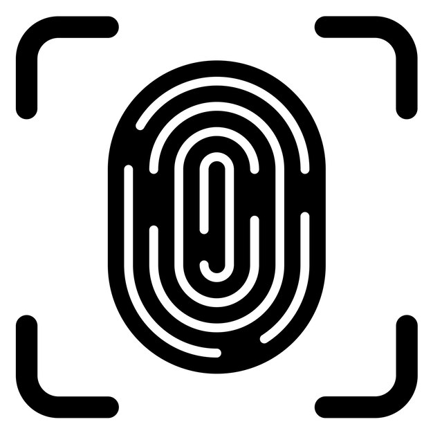 Stile dell'icona dell'impronta digitale di progettazione vettoriale