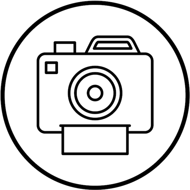 Stile dell'icona della fotocamera a colori a progettazione vettoriale