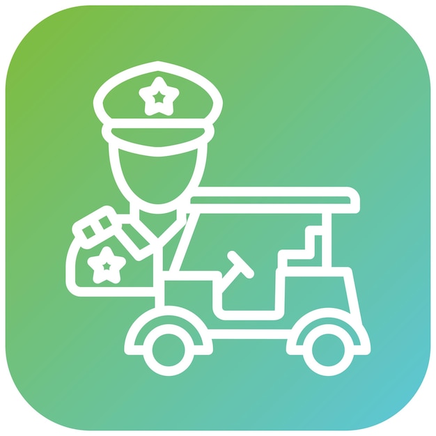 Stile dell'icona della politica di sicurezza del buggy di progettazione vettoriale