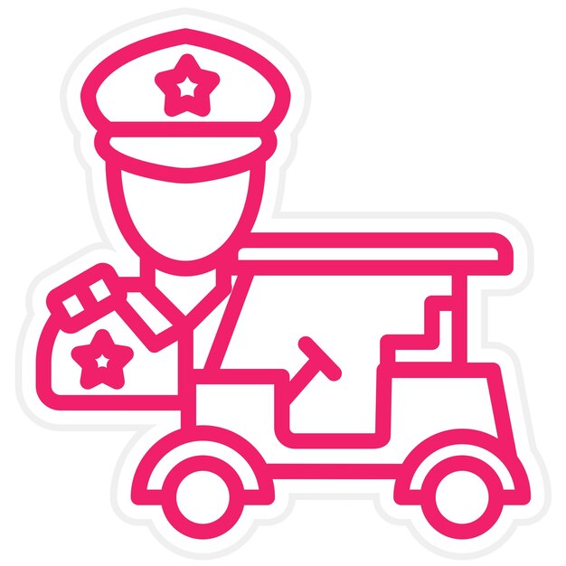 Stile dell'icona della politica di sicurezza del buggy di progettazione vettoriale