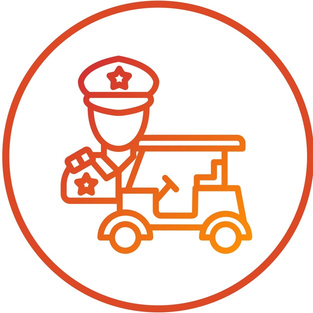 Stile dell'icona della politica di sicurezza del buggy di progettazione vettoriale