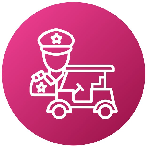 Stile dell'icona della politica di sicurezza del buggy di progettazione vettoriale