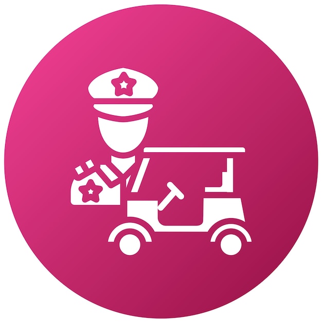 Stile dell'icona della politica di sicurezza del buggy di progettazione vettoriale