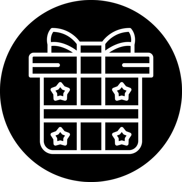 Stile dell'icona della scatola regalo a disegno vettoriale
