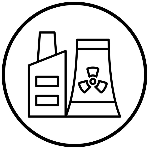 Stile delle icone delle centrali nucleari a progettazione vettoriale