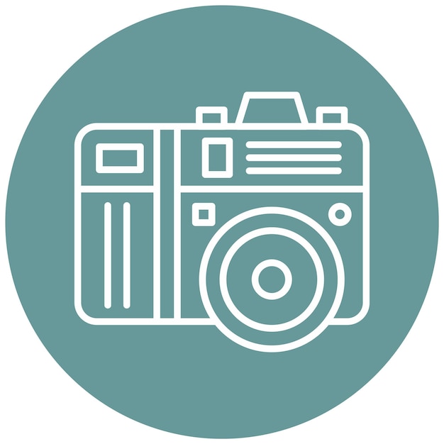 Stile delle icone delle fotocamere digitali a progettazione vettoriale