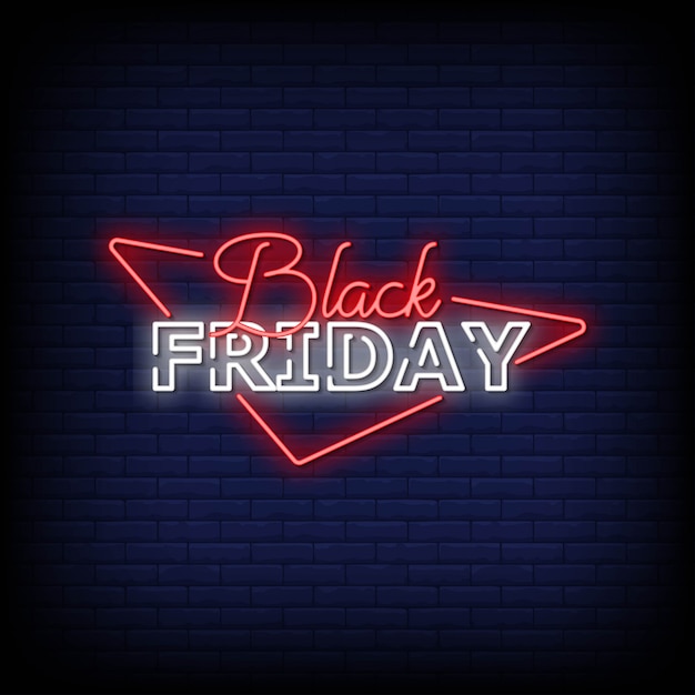 Stile delle insegne al neon del Black Friday