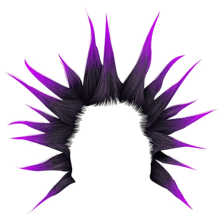 Stile di capelli punk capelli frastagliati colore verde