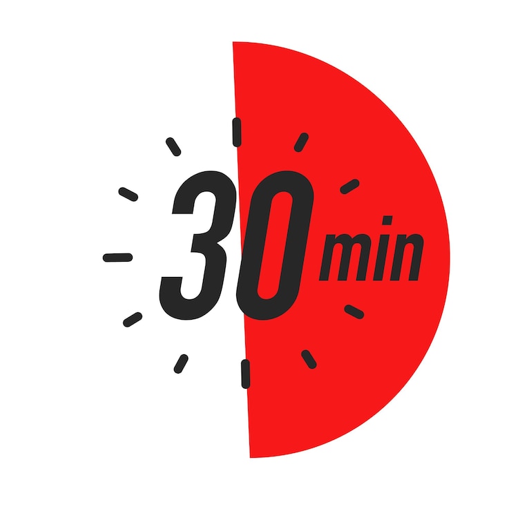 Vettore stile di colore del simbolo del timer di 30 minuti