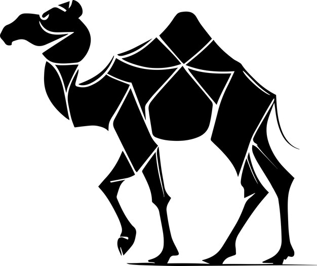 Stile di design monocromatico con logo del cammello del deserto