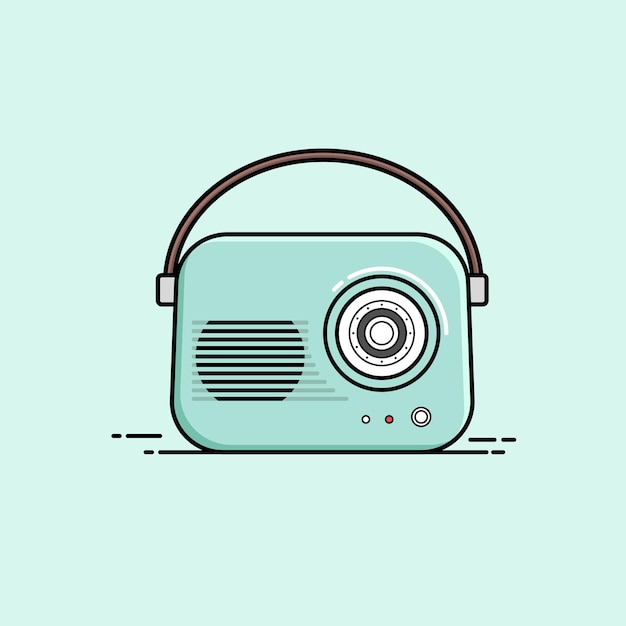 Stile di design piatto radio vintage