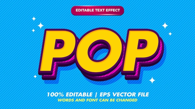 Stile di effetto testo modificabile retrò pop art per il vecchio stile