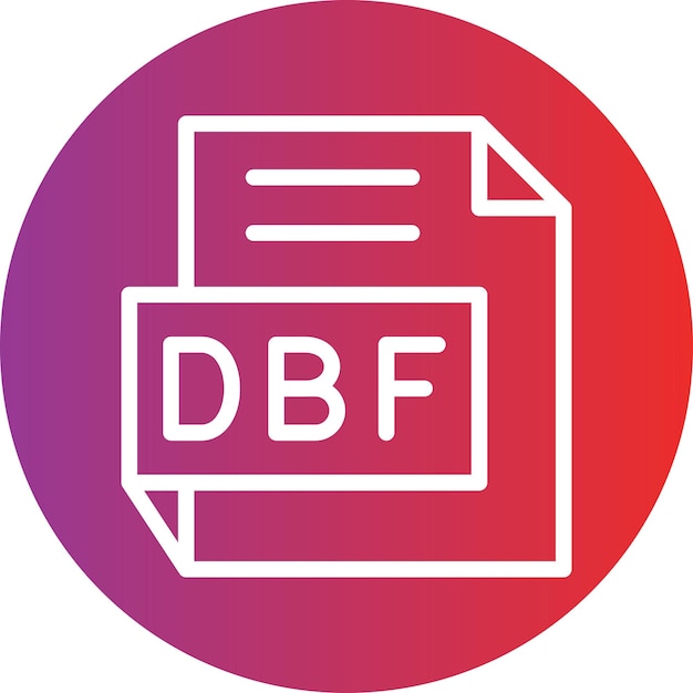 Stile di icona DBF di progettazione vettoriale