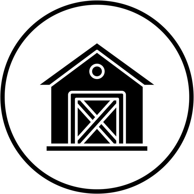 Stile di icona del capanno del giardino a progettazione vettoriale