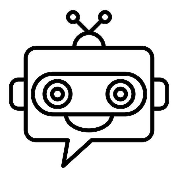 Stile di icona del chatbot a progettazione vettoriale