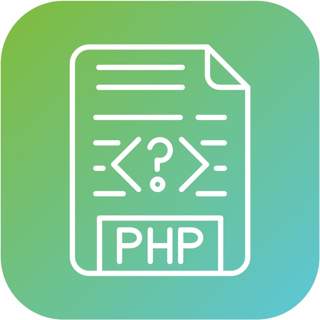 Stile di icona del file PHP di progettazione vettoriale