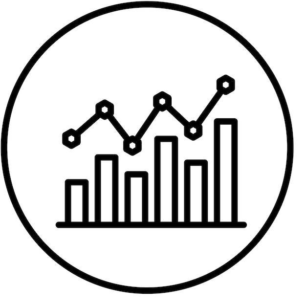 Stile di icona del grafico a barre di progettazione vettoriale