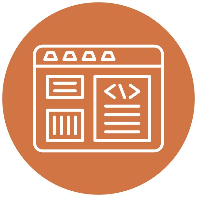 Stile di icona del layout del sito web a vettori