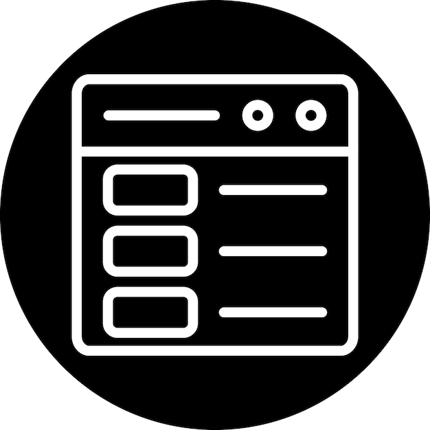 Stile di icona del layout web a vettori