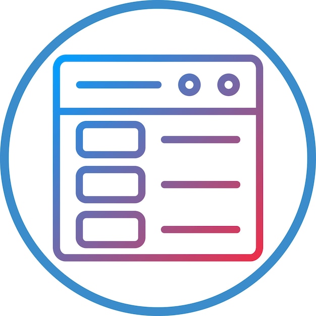 Stile di icona del layout web a vettori