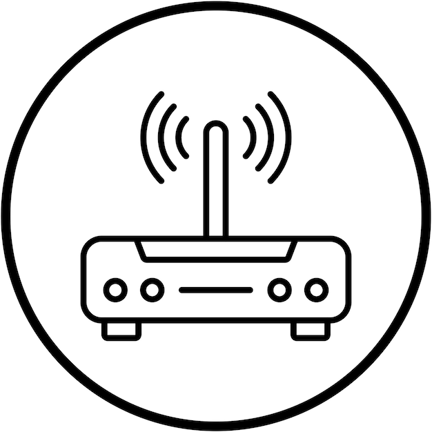 Stile di icona del modem a progettazione vettoriale