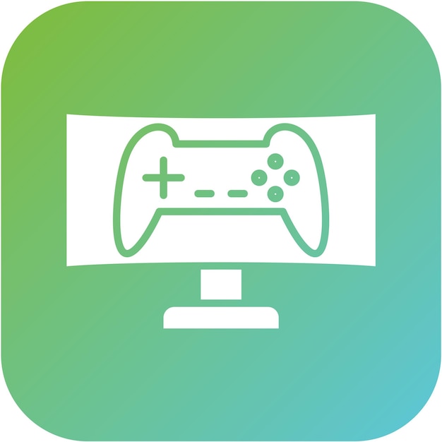 Stile di icona del monitor di gioco a progettazione vettoriale